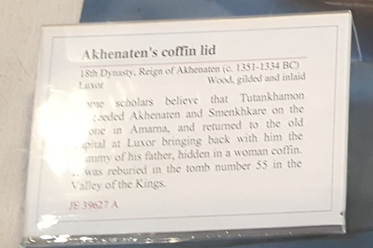 Gallery label photographed in the Egyptian Museum in Cairo
