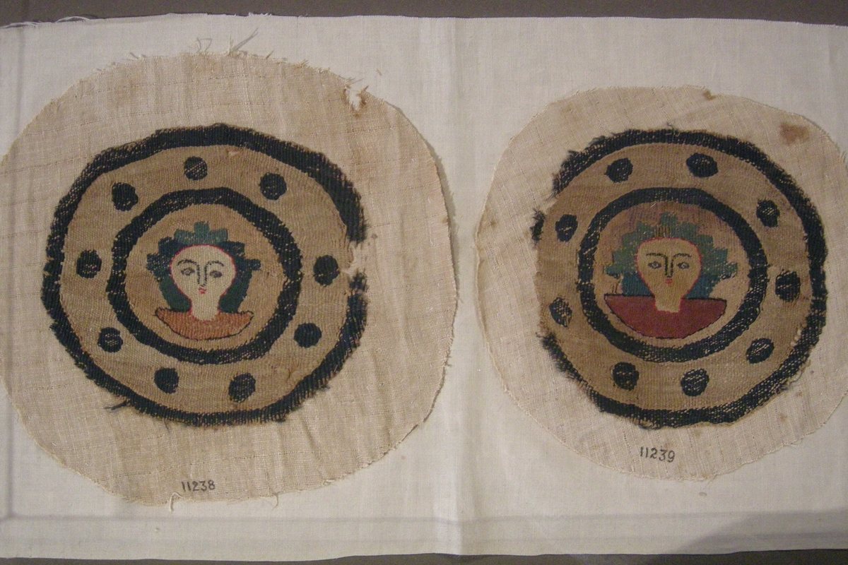 Two textile roundels from a tunic in the Coptic Museum in Cairo